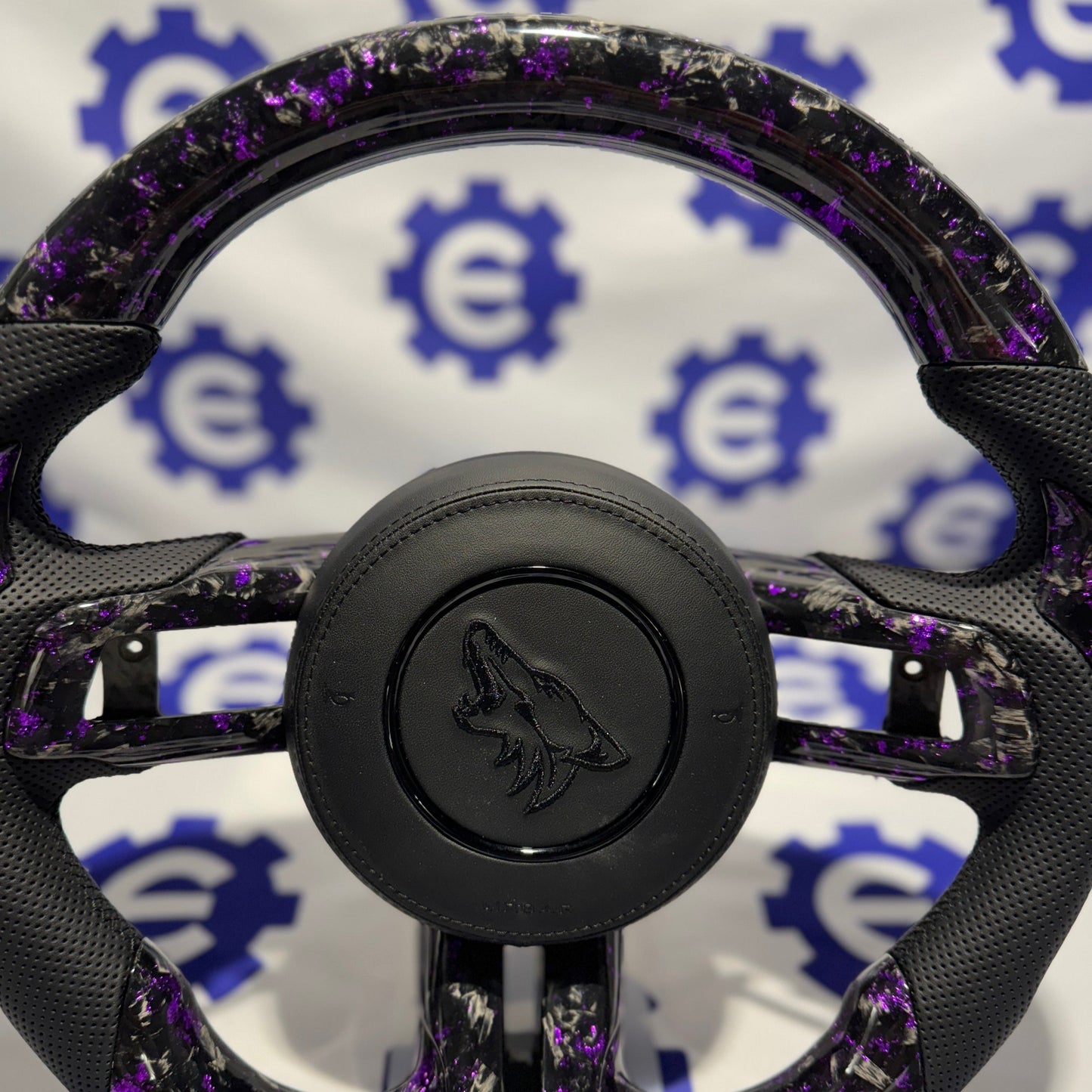 2015-2023 Ford Mustang Carbon Fiber Steering Wheel + Airbag Cover - Preset