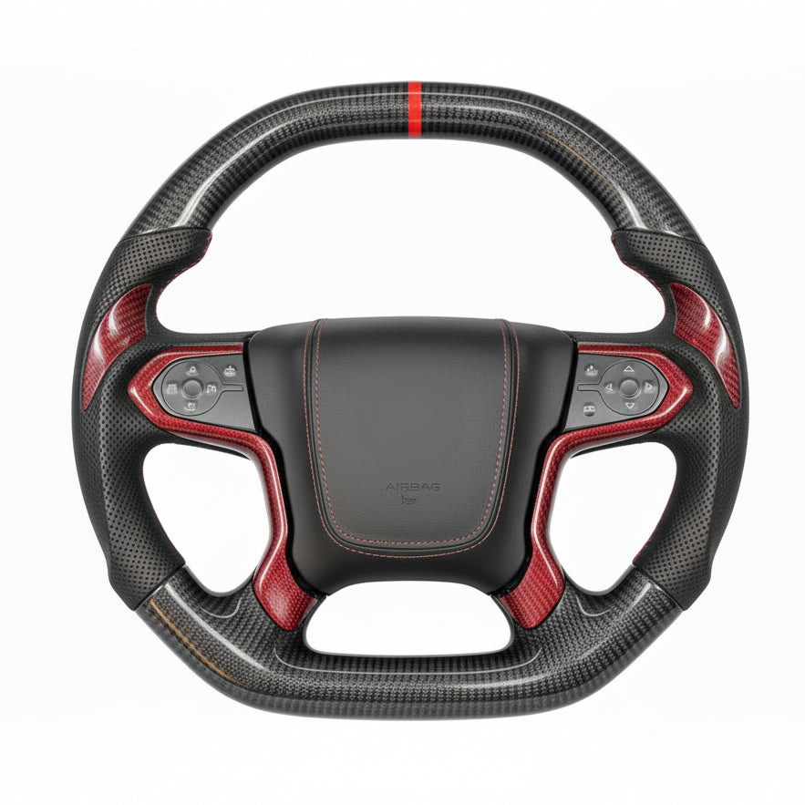2014–2018 GMC Sierra Carbon Fiber Steering Wheel – Customizable
