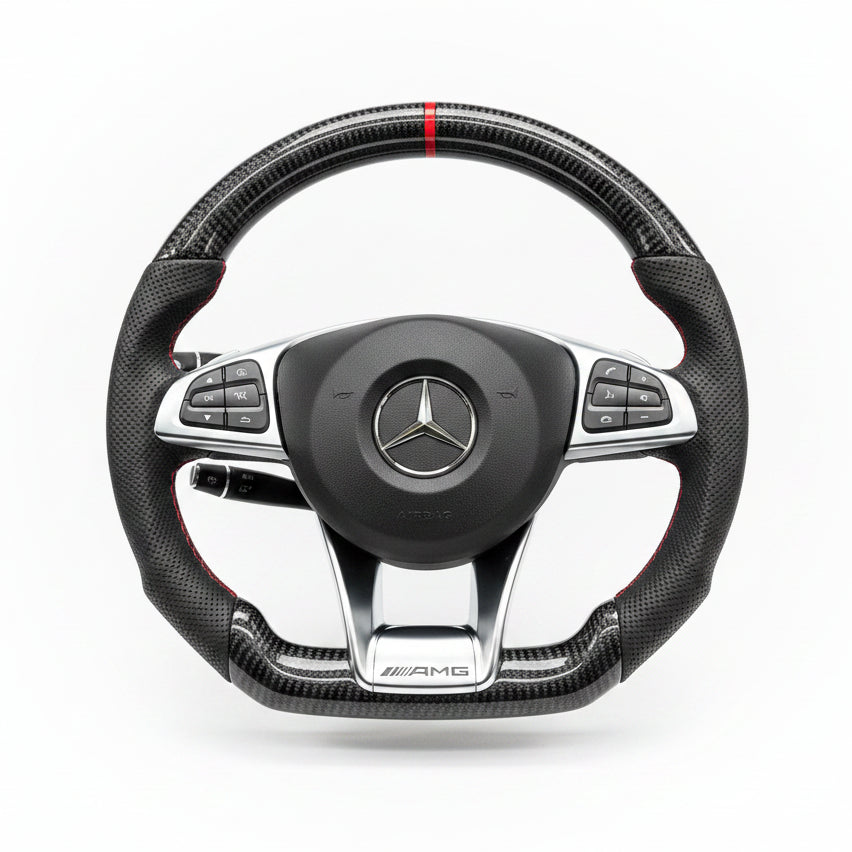 2016+ Mercedes-AMG A45 / C43 / C63 / E63 / GLA45 / SL Carbon Fiber Steering Wheel – Customizable