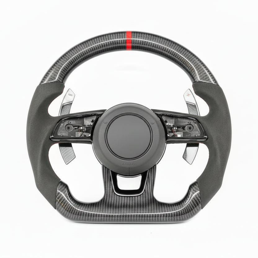 2017–2020 Audi B9 / 8V A3 / S3 / RS3 / A4 / S4 / A5 / S5 Carbon Fiber Steering Wheel - Customizable