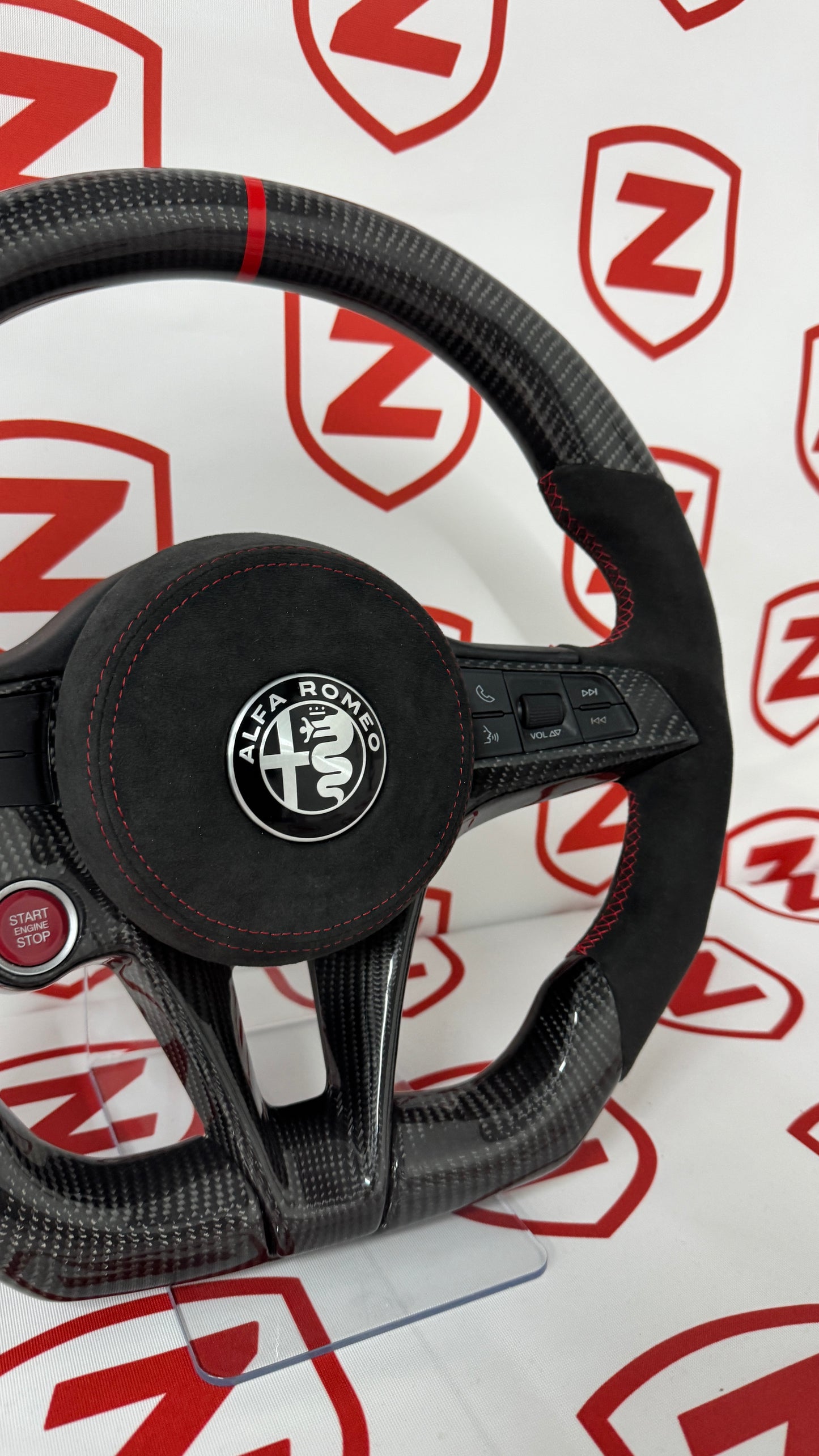 2017-2021 Alfa Romeo Stelvio/Giulia Carbon Fiber Steering Wheel - Customizable