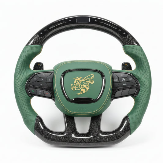 2015-2023 Dodge Challenger Hellcat Carbon Fiber Steering Wheel - Customizable