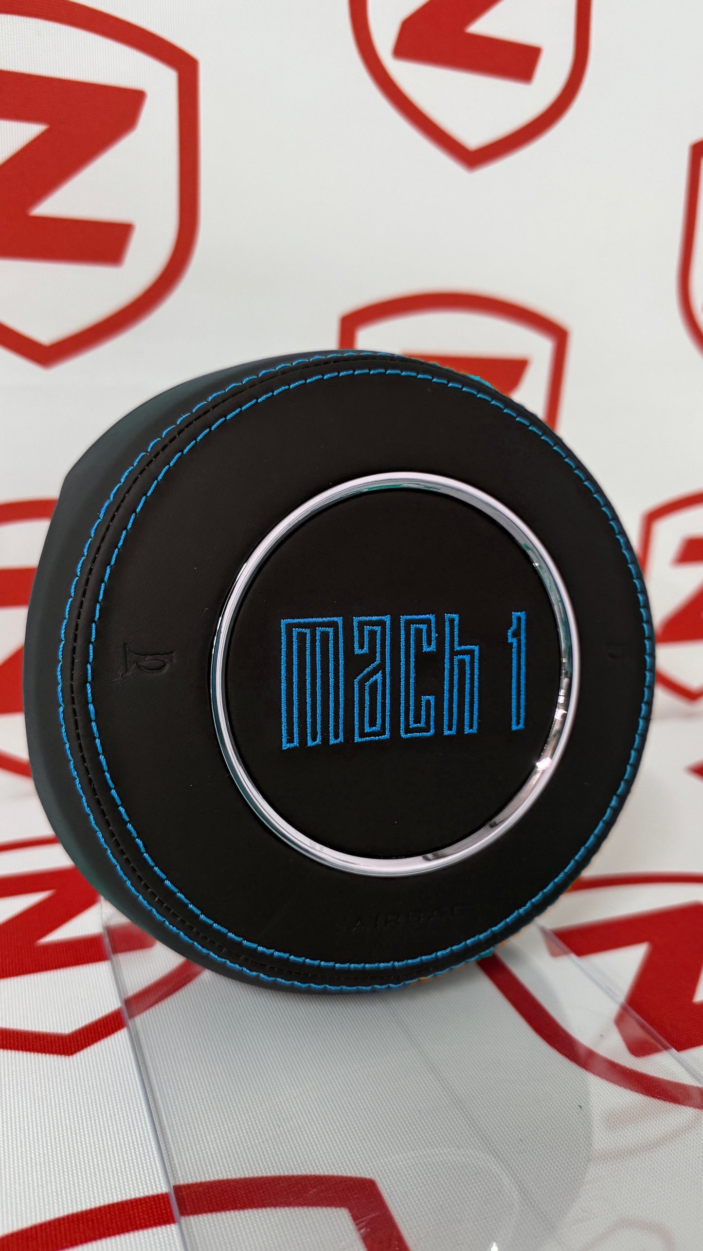 Ford Mustang Mach 1 Embroidered Airbag Cover - Grabber Blue