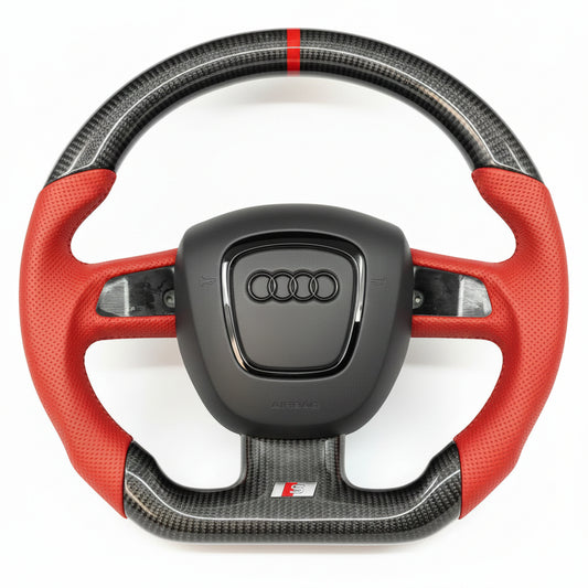 2004–2011 Audi A3/S3/RS3, A4/S4/RS4, A5/S5/RS5 Carbon Fiber Steering Wheel – Customizable