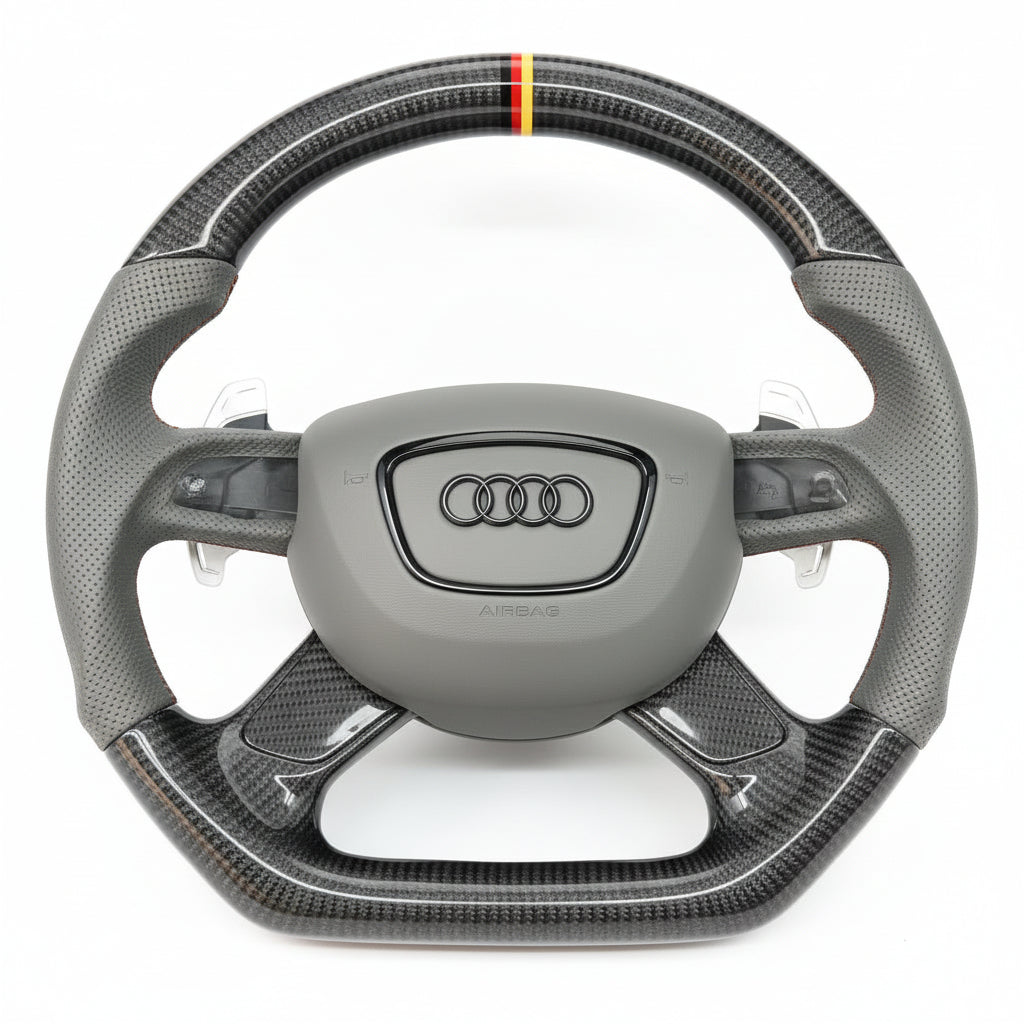 2010–2018 Audi A6 / S6 / RS6, A7 / S7 / RS7, A8 / S8 Carbon Fiber Steering Wheel – Customizable
