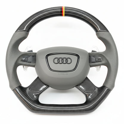 2010–2018 Audi A6 / S6 / RS6, A7 / S7 / RS7, A8 / S8 Carbon Fiber Steering Wheel – Customizable