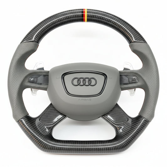 2010–2018 Audi A6 / S6 / RS6, A7 / S7 / RS7, A8 / S8 Carbon Fiber Steering Wheel – Customizable