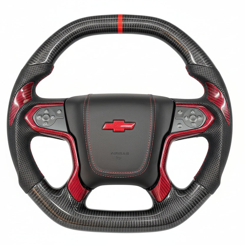 2014–2018 Chevrolet Silverado / Suburban / Tahoe Carbon Fiber Steering Wheel – Customizable