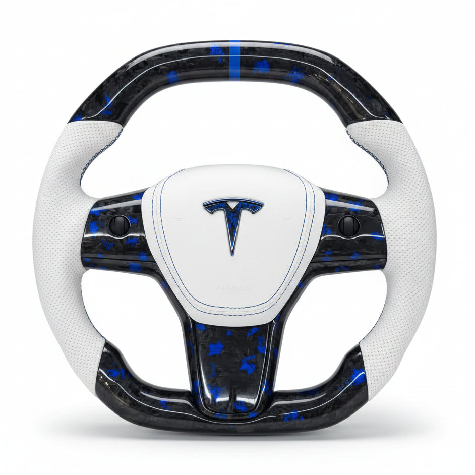 2017–2023 Tesla Model 3 / Model Y Carbon Fiber Steering Wheel – Customizable