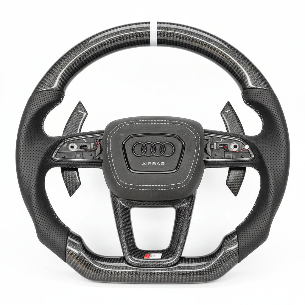 2019+ Audi Q7 / Q8 / SQ7 / SQ8 / RS Q8 Carbon Fiber Steering Wheel – Customizable