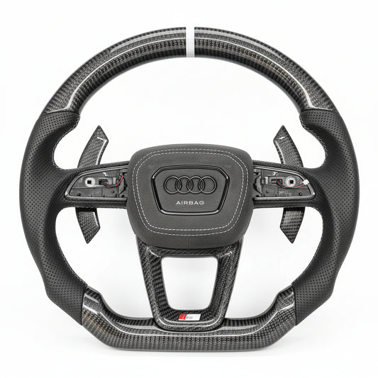 2019+ Audi Q7 / Q8 / SQ7 / SQ8 / RS Q8 Carbon Fiber Steering Wheel – Customizable