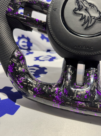 2015-2023 Ford Mustang Carbon Fiber Steering Wheel + Airbag Cover - Preset