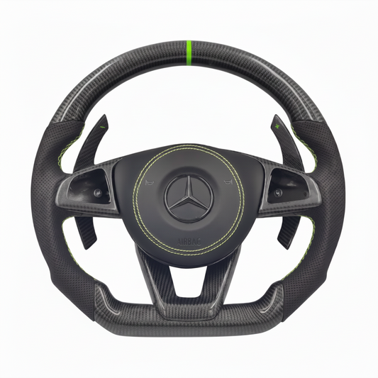 Volante de fibra de carbono estilo AMG Performance Mercedes-Benz 2010-2019 – Personalizable