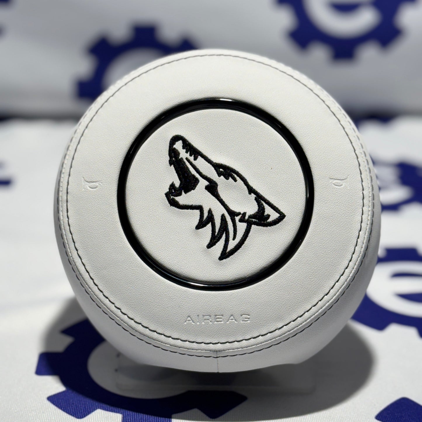 Ford Mustang Coyote Airbag Cover - White Leather
