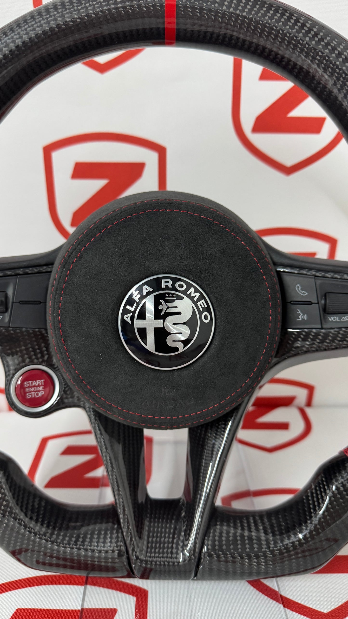 2017-2021 Alfa Romeo Stelvio/Giulia Carbon Fiber Steering Wheel - Customizable