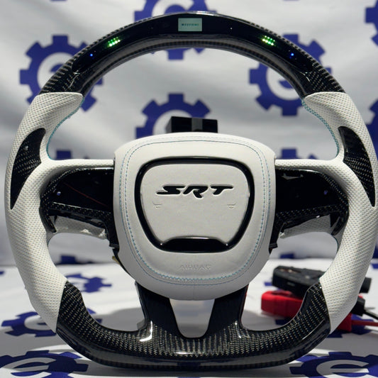 2015-2023 Dodge Charger/Challenger/Durango Carbon Fiber Steering Wheel + Led Screen + Airbag Cover - Preset