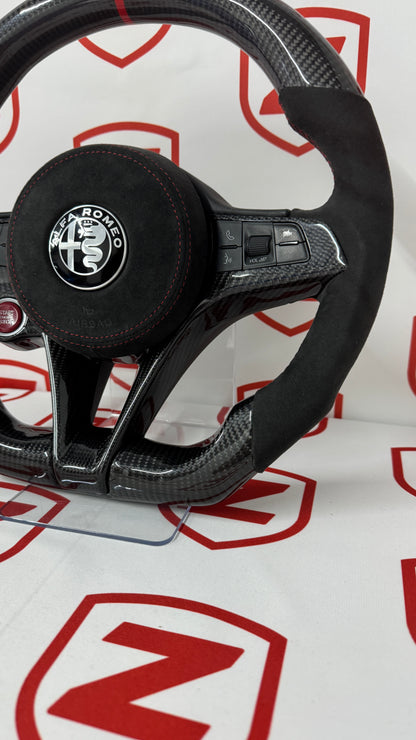 2017-2021 Alfa Romeo Stelvio/Giulia Carbon Fiber Steering Wheel - Customizable