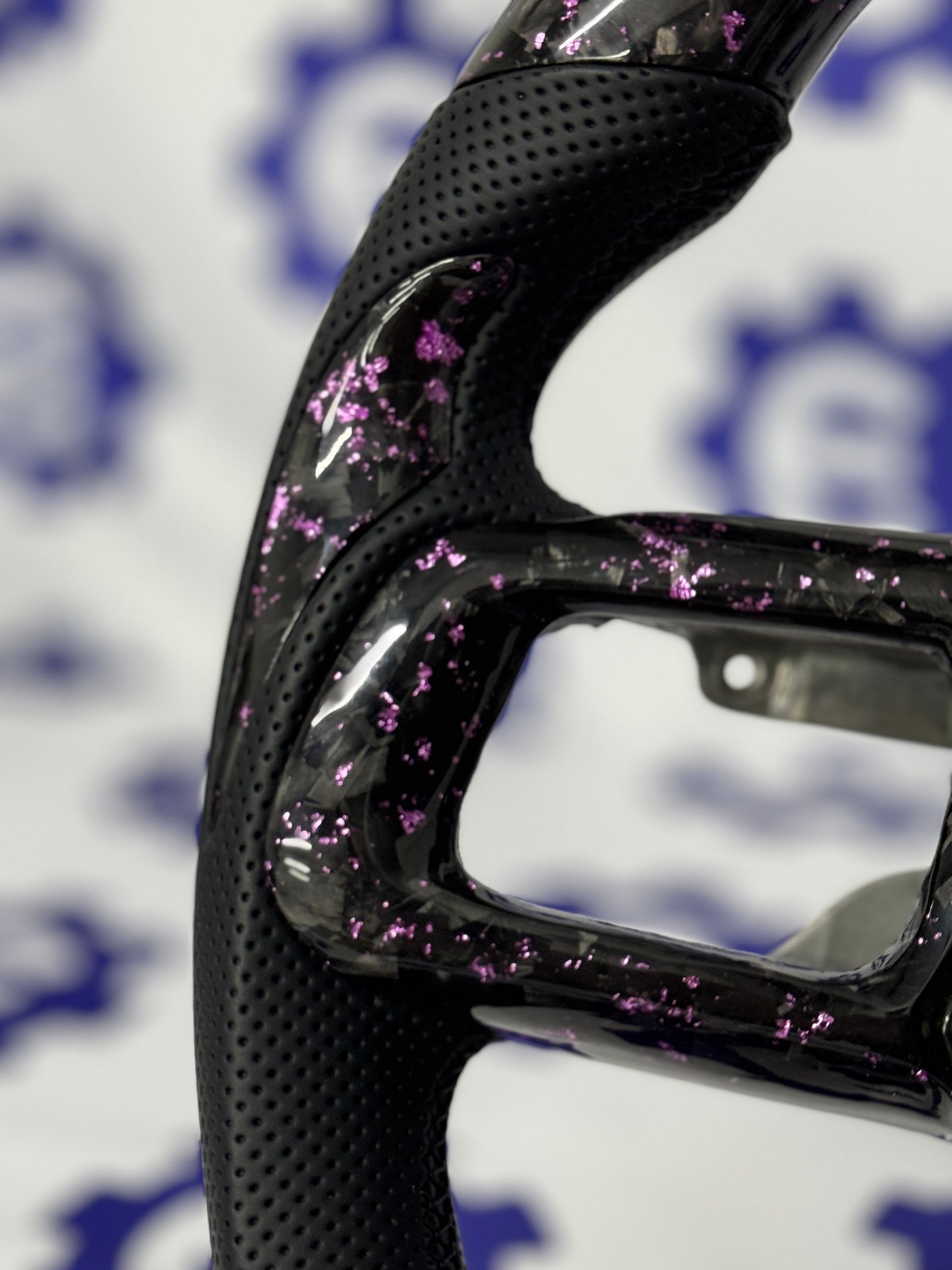 2024+ Ford Mustang Forged Carbon Fiber Steering Wheel + Pink Flakes - Preset