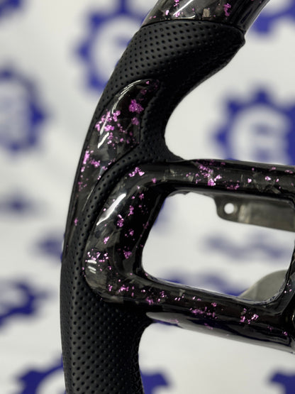 2024+ Ford Mustang Forged Carbon Fiber Steering Wheel + Pink Flakes - Preset