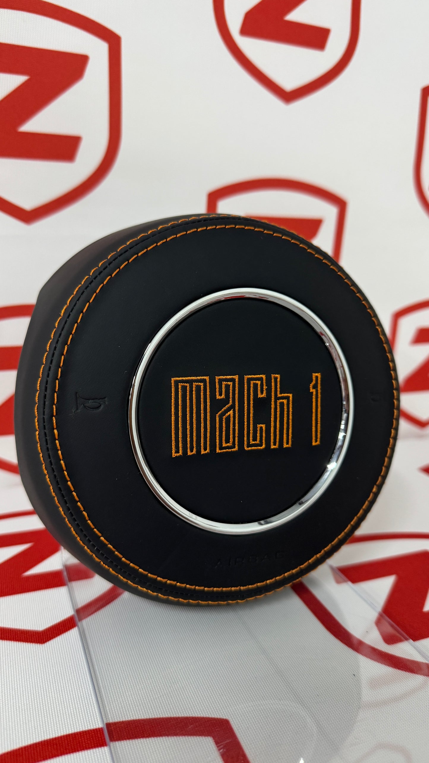 Ford Mustang Mach 1 Embroidered Airbag Cover - Orange