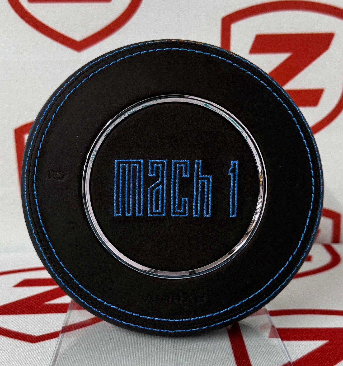 Ford Mustang Mach 1 Embroidered Airbag Cover - Grabber Blue