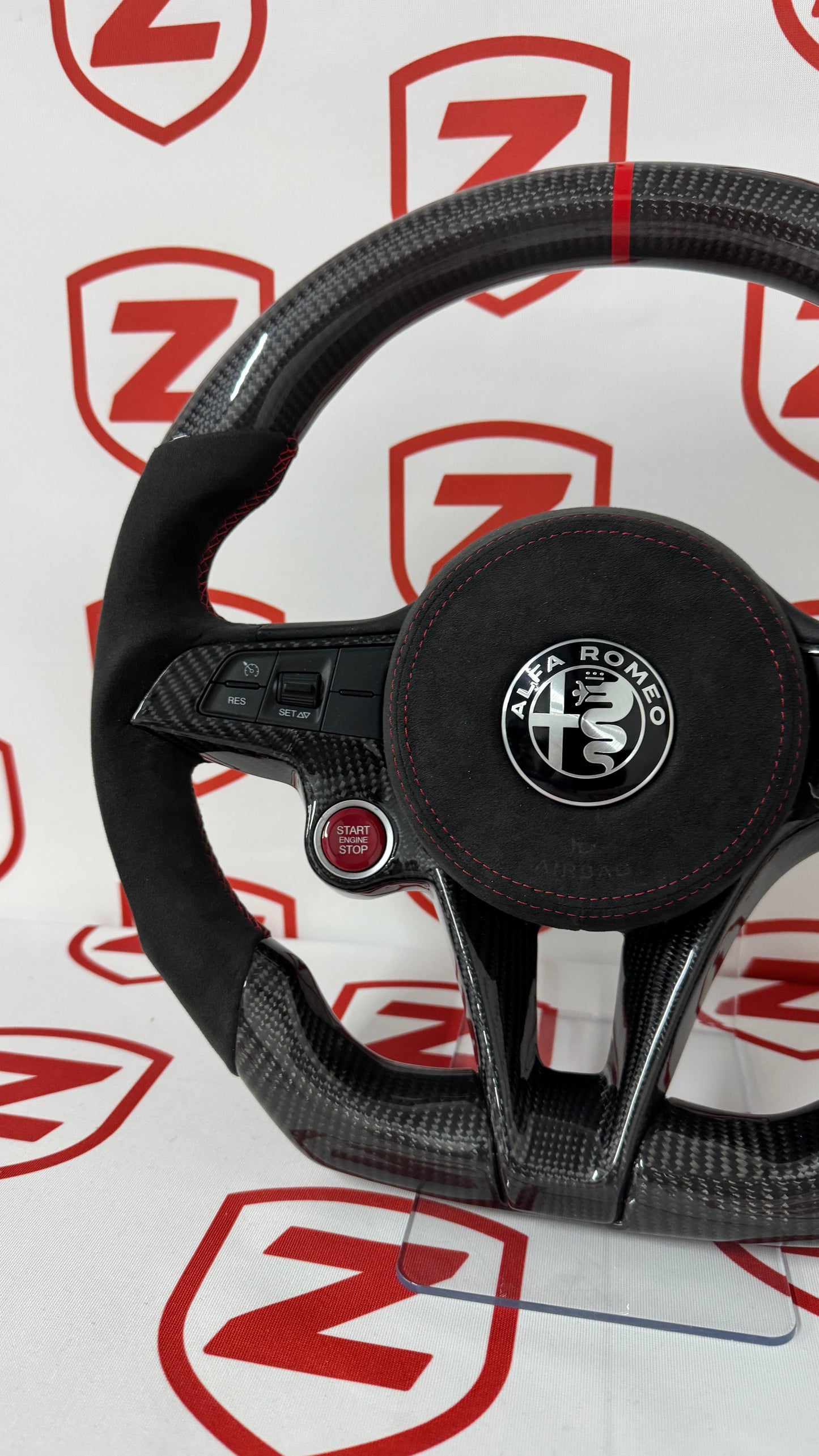 2017-2021 Alfa Romeo Stelvio/Giulia Carbon Fiber Steering Wheel - Customizable