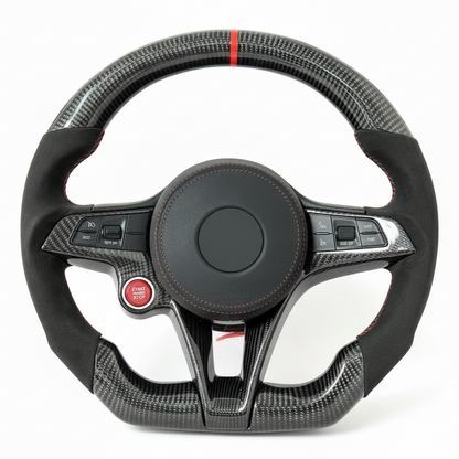 Volante de fibra de carbono para Alfa Romeo Stelvio/Giulia 2017-2021 - Personalizable