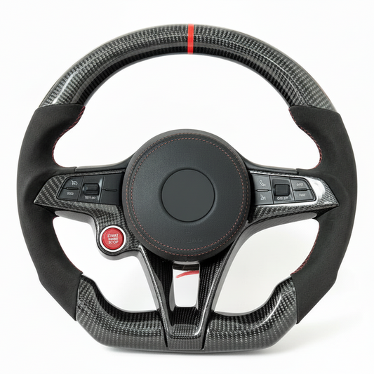 2016-2021 Alfa Romeo Stelvio/Giulia Carbon Fiber Steering Wheel - Customizable