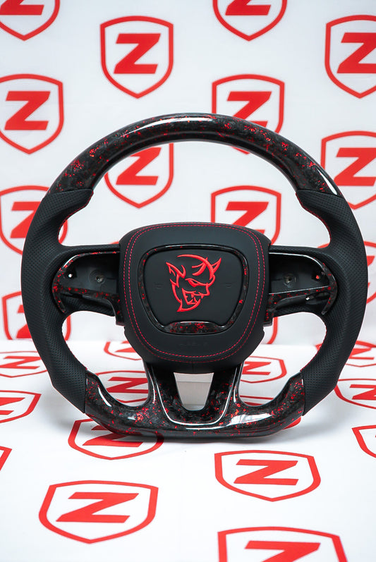 2015-2023 Dodge Charger/Challenger Carbon Fiber Steering Wheel - Customizable