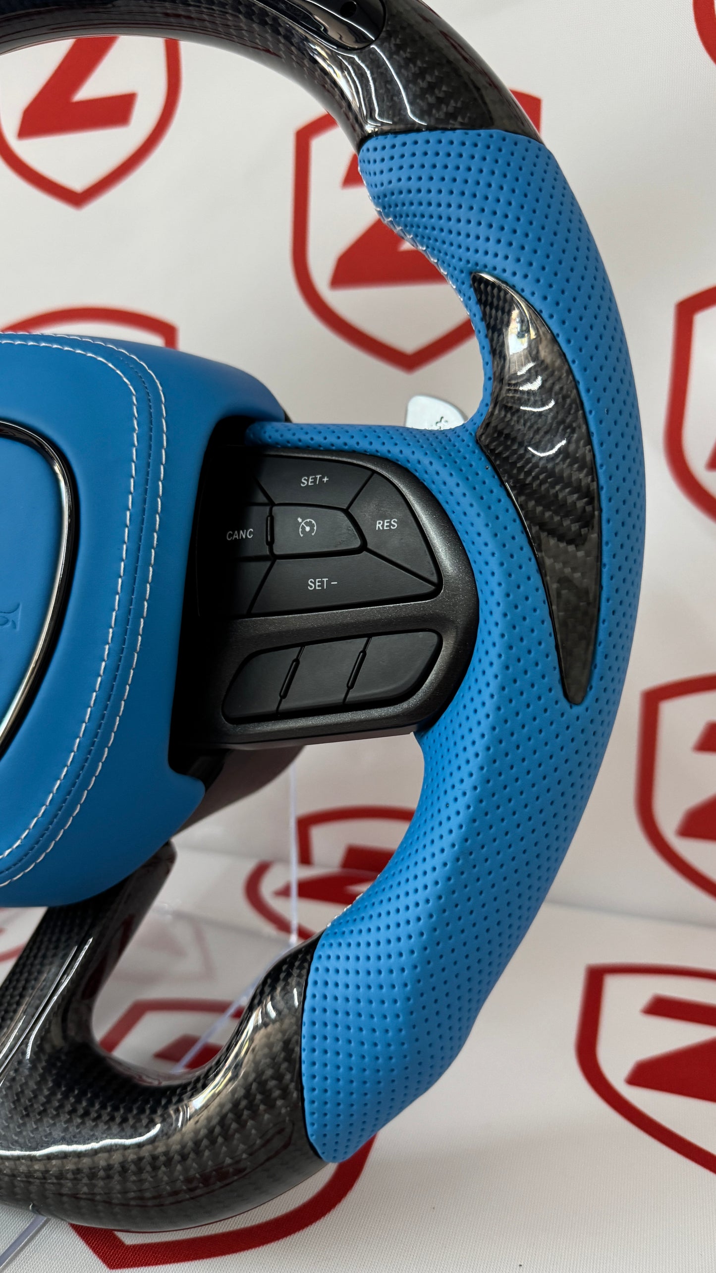 2015-2023 Dodge Charger/Challenger/Durango Scatpack Carbon Fiber Steering Wheel + Led Screen + Airbag Cover - Preset