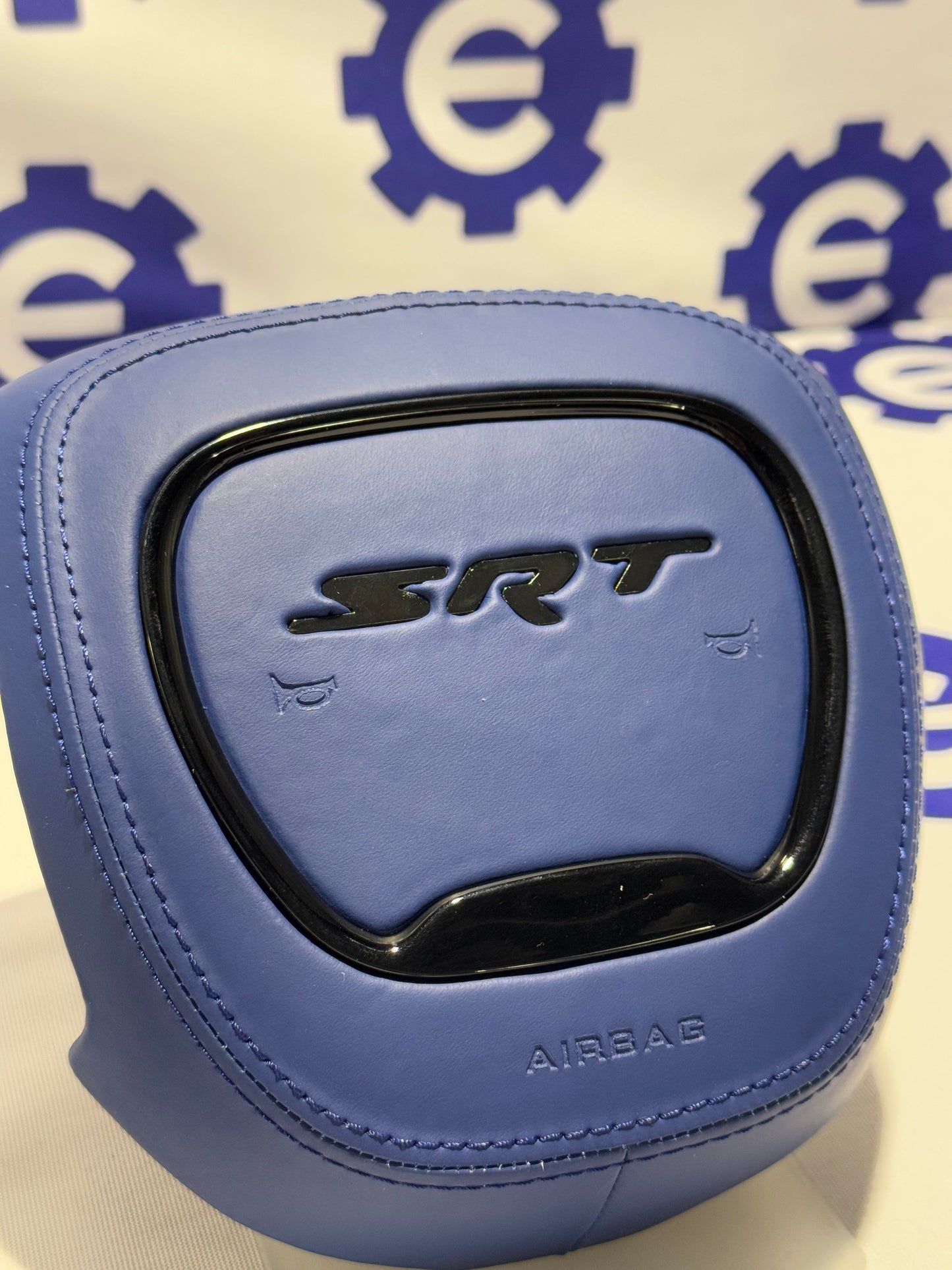 2015+ Dodge Airbag Cover - Blue Leather