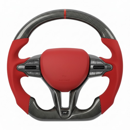2019+ Hyundai Elantra N / Veloster N / i30 N / Kona N Carbon Fiber Steering Wheel – Customizable