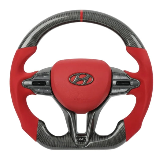 2019+ Hyundai Elantra N / Veloster N / i30 N / Kona N Carbon Fiber Steering Wheel – Customizable