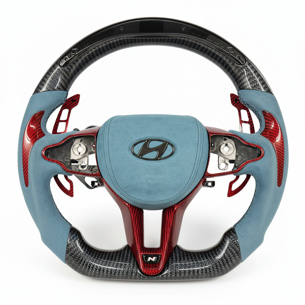 2019+ Hyundai Elantra N / Veloster N / i30 N / Kona N Carbon Fiber Steering Wheel – Customizable