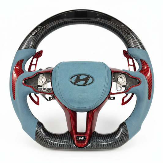 2019+ Hyundai Elantra N / Veloster N / i30 N / Kona N Carbon Fiber Steering Wheel – Customizable