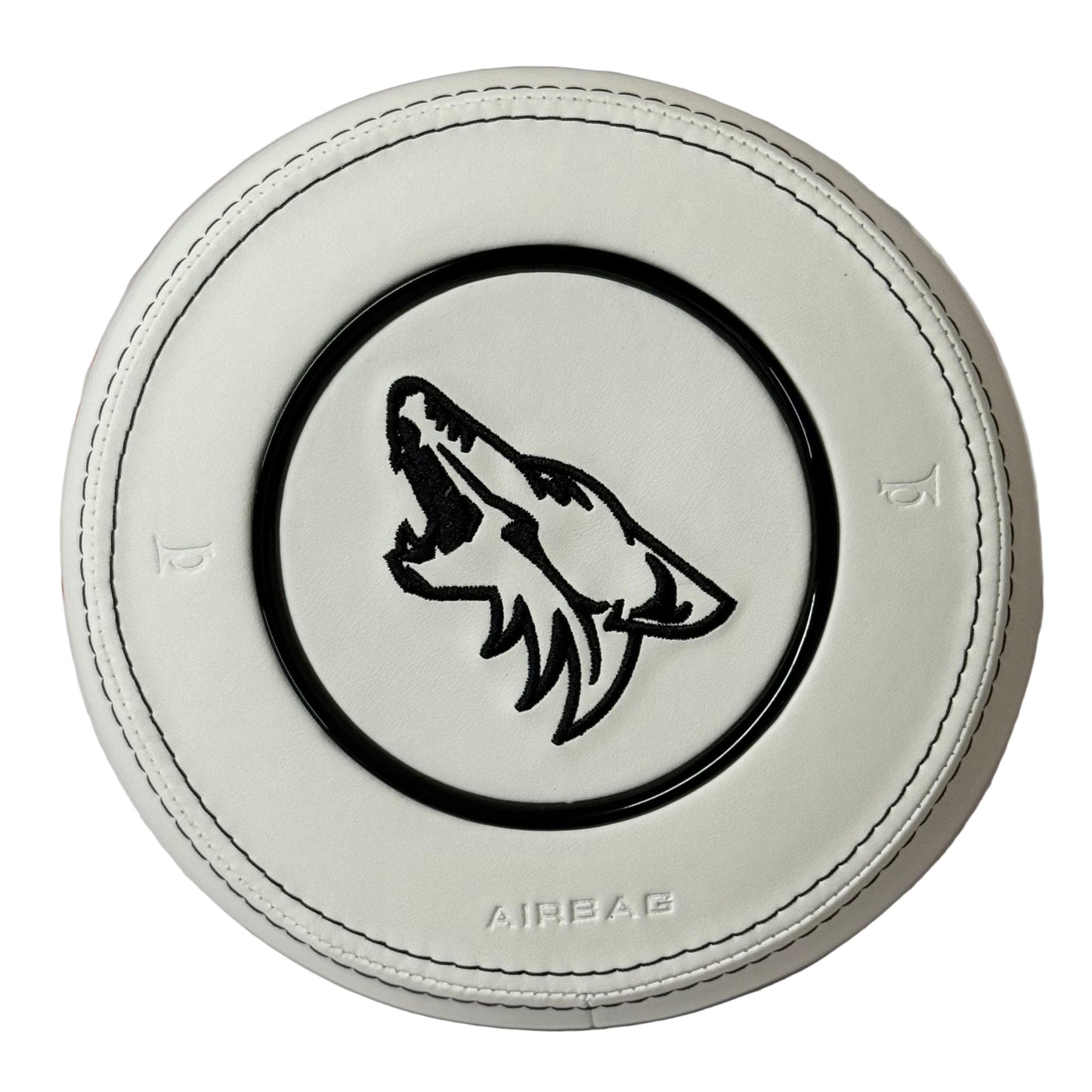 Ford Mustang Coyote Embroidered Airbag Cover - White Leather