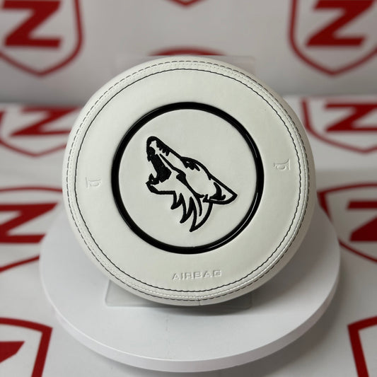 Ford Mustang Coyote Embroidered Airbag Cover - White Leather