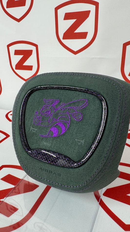 2015+ Dodge Airbag Cover - Green W/ Purple Bee