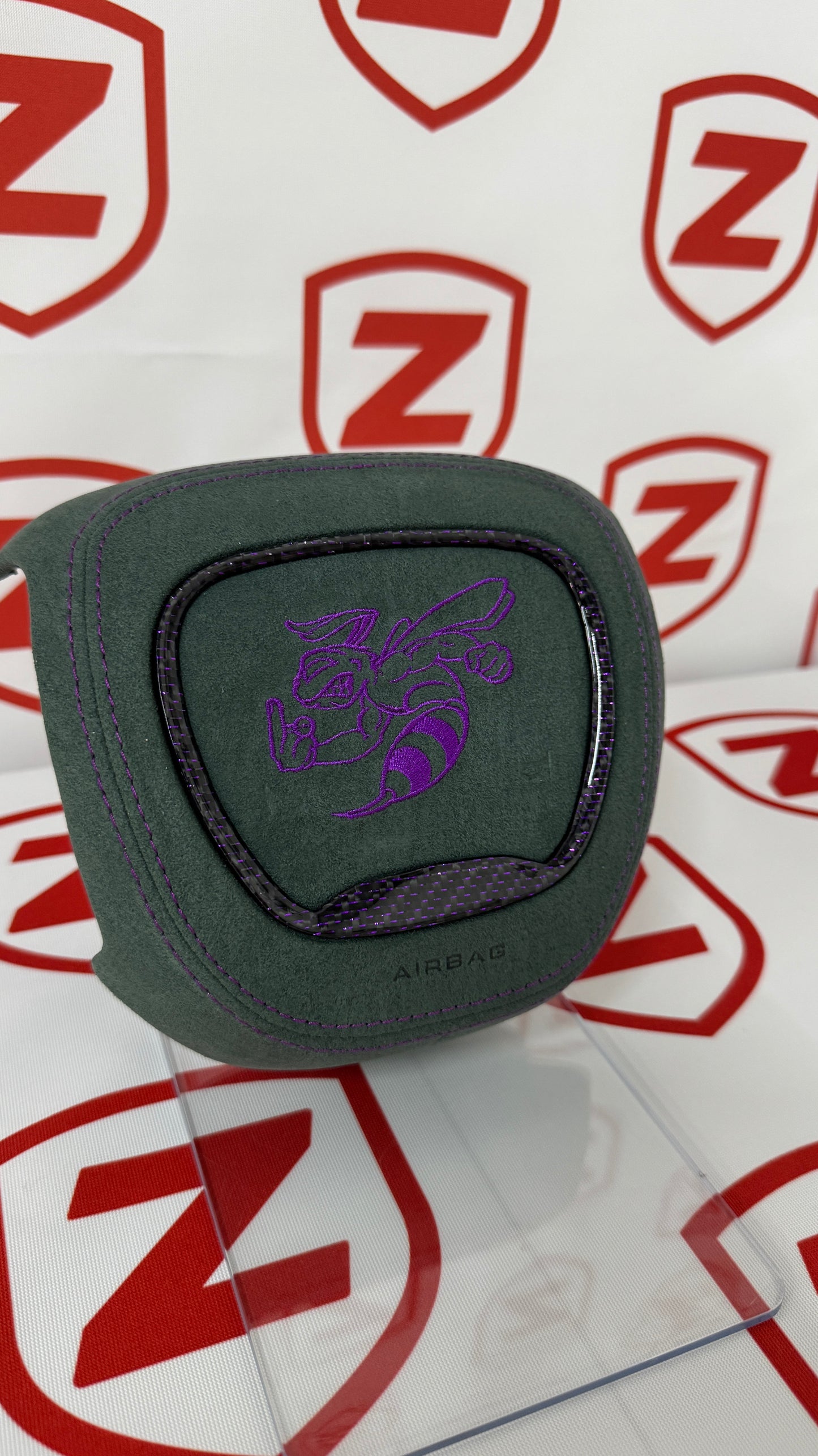 2015+ Dodge Airbag Cover - Green W/ Purple Bee