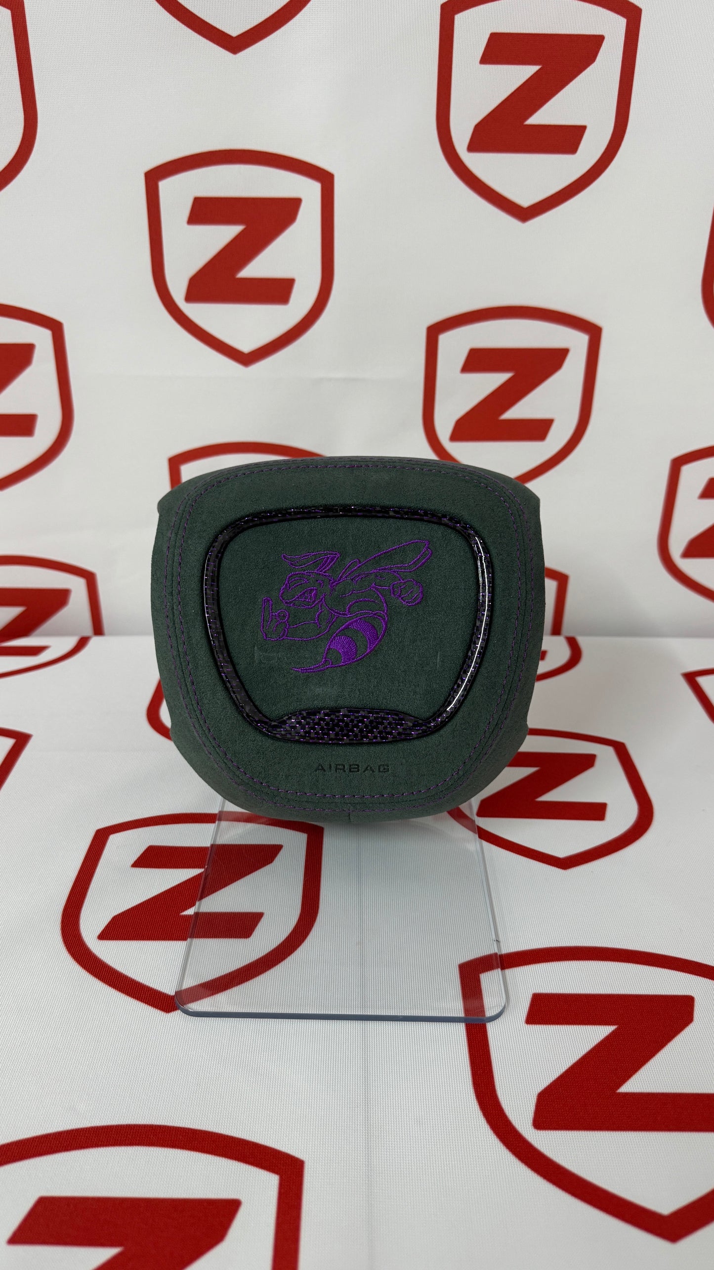2015+ Dodge Airbag Cover - Green W/ Purple Bee