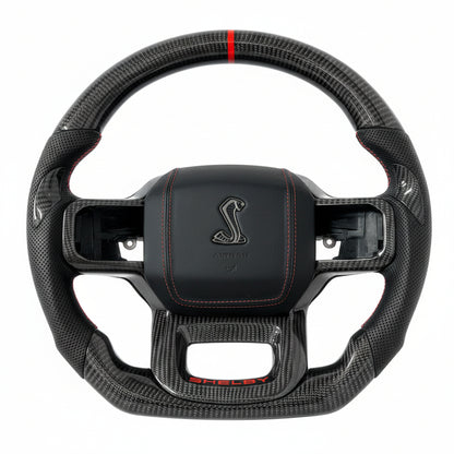 2021-2025 Ford Shelby F150 Carbon Fiber Steering Wheel + Airbag Cover - Preset