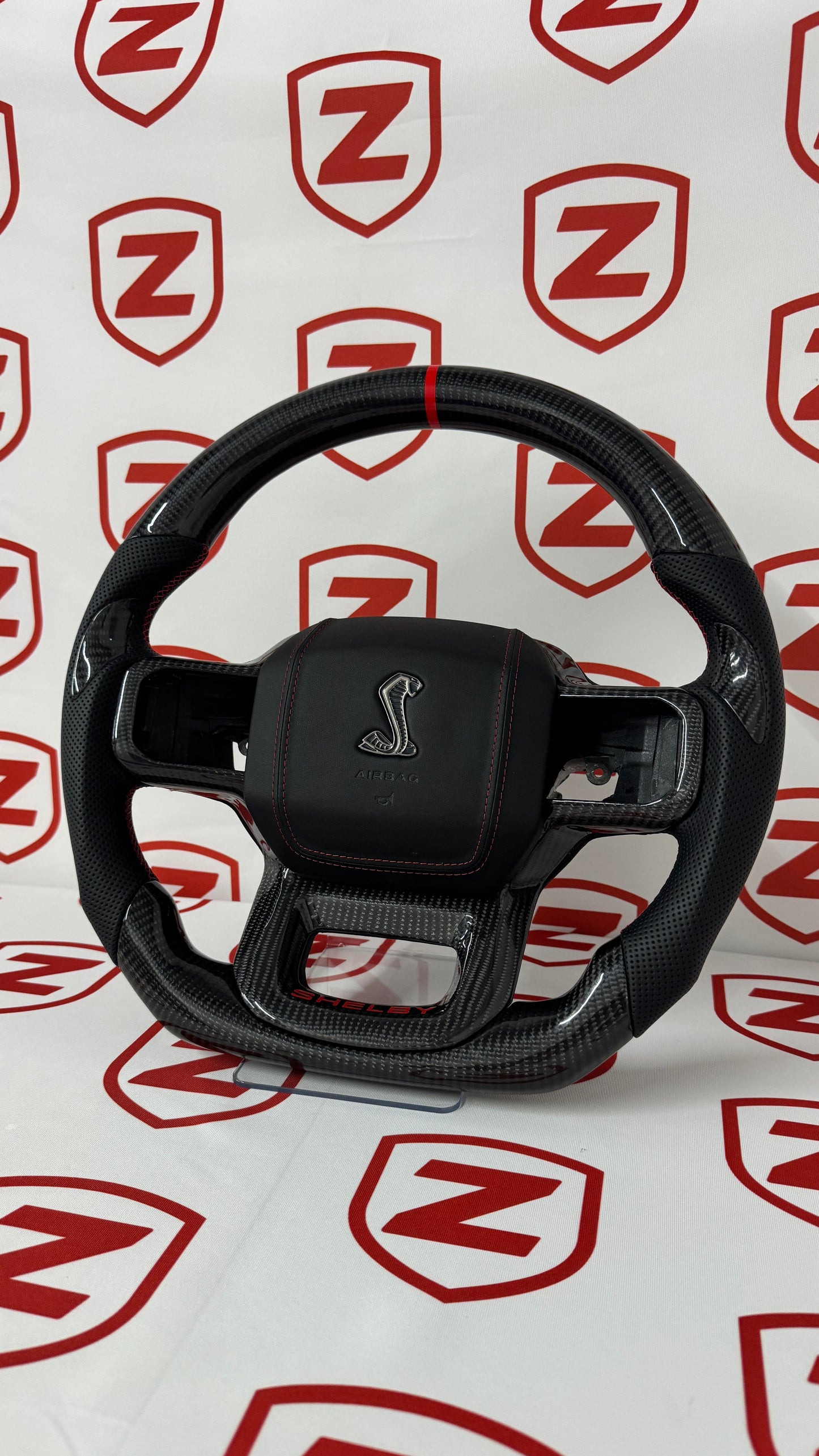 2021-2025 Ford Shelby F150 Carbon Fiber Steering Wheel + Airbag Cover - Preset