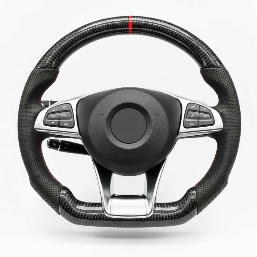 2016+ Mercedes-AMG A45 / C43 / C63 / E63 / GLA45 / SL Carbon Fiber Steering Wheel – Customizable