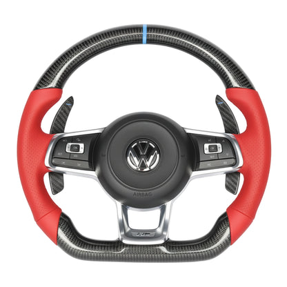 Volante de fibra de carbono Volkswagen 2008–2021 – Personalizable (Golf Mk6/Mk7, Polo, Tiguan, Touareg, Amarok, Passat)