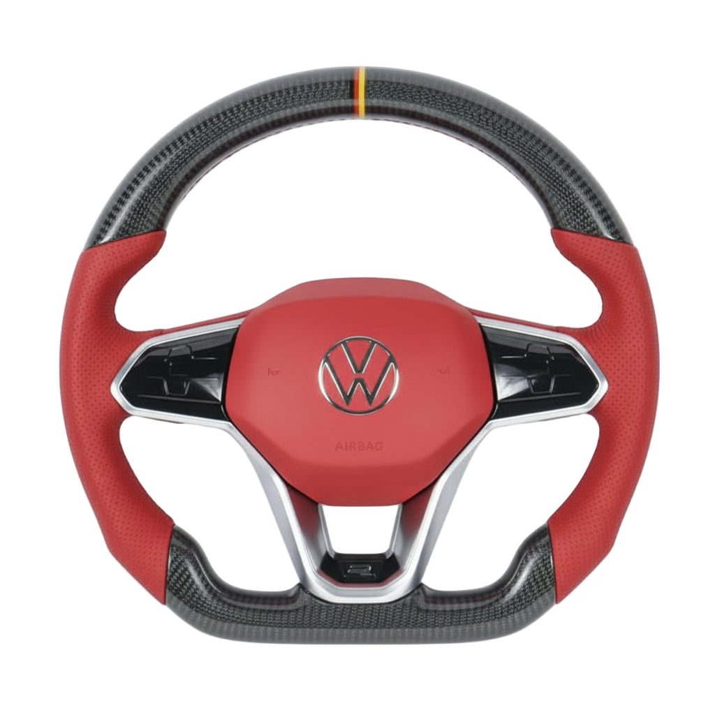 2020–2025 Volkswagen Carbon Fiber Steering Wheel – Customizable (Golf Mk8/Mk7, GTI/GTD/GTE/R, Polo, T-Roc, Tiguan, Touareg, Amarok, Passat)