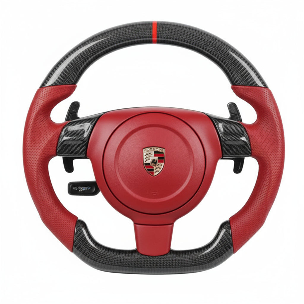 Volante de fibra de carbono para Porsche 911/Boxster/Cayman 2002-2008 - Personalizable