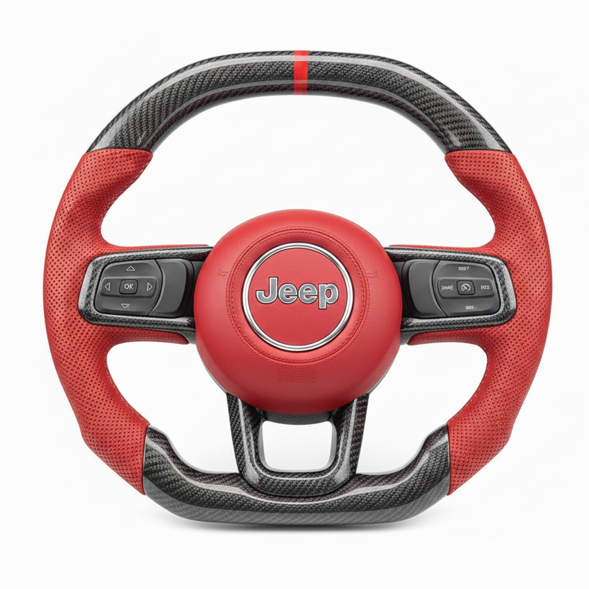 Volante de fibra de carbono para Jeep Wrangler JL 2018+ - Personalizable