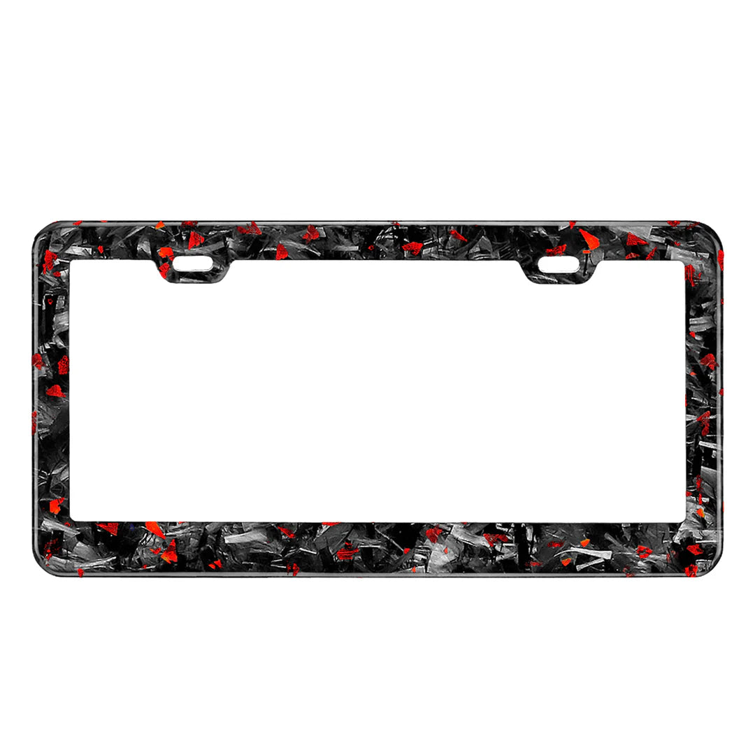 Forged Flaked Colored Carbon Fiber License Plate Frame