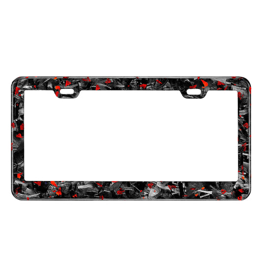Forged Flaked Colored Carbon Fiber License Plate Frame