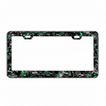 Forged Flaked Colored Carbon Fiber License Plate Frame